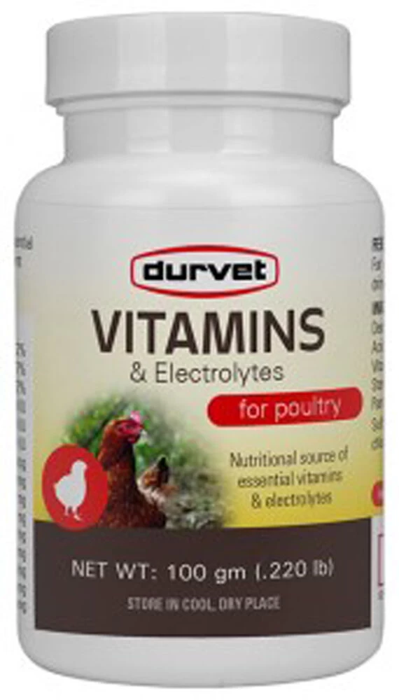 Durvet Vitamins & Electrolytes For Poultry - 100 Gm 3 Durvet Vitamins & Electrolytes For Poultry - 100 Gm