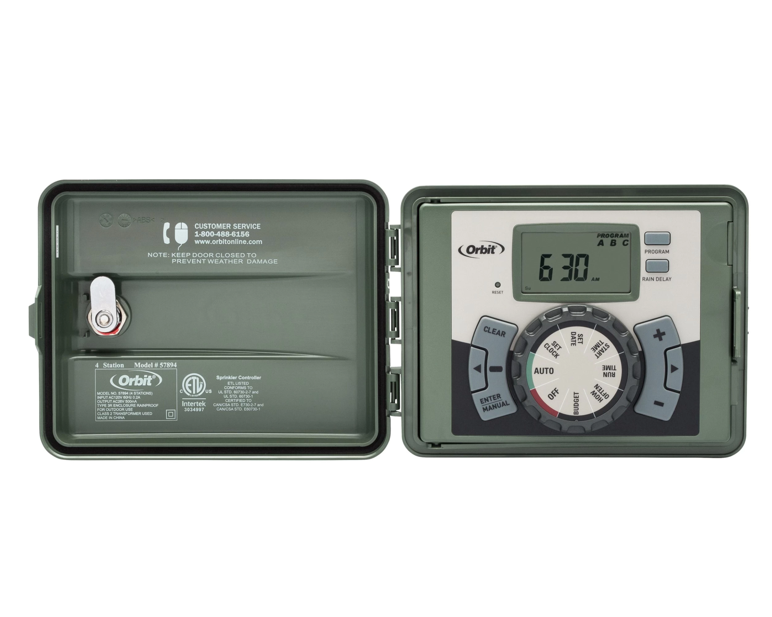 Orbit Sprinkler Timer, Indoor/Outdoor, 6 Station 3 Orbit Sprinkler Timer, Indoor/Outdoor, 6 Station