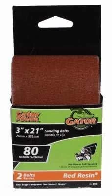 Ali Industries 2 Pack Gator 80 Grit Sand Belt - 3 In X 21 In