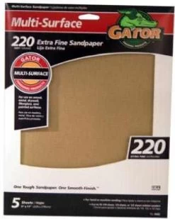 Ali Industries 5 Pack Extra Fine 220 Grit Sandpaper - 9 In X 11 In