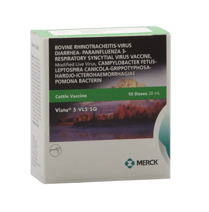Merck Vista 5 VL5 SQ Cattle Vaccine- 20 Ml 3 Merck Vista 5 VL5 SQ Cattle Vaccine- 20 Ml