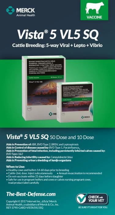 Merck Vista 5 VL5 SQ Cattle Vaccine- 20 Ml 4 Merck Vista 5 VL5 SQ Cattle Vaccine- 20 Ml - Image 2