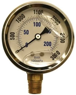 Apache 3000 Psi Pressure Gauge - Silver