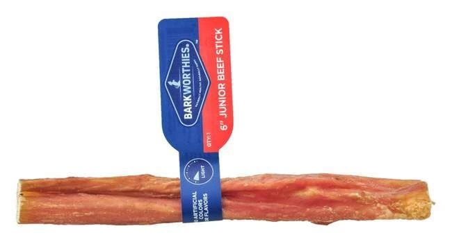 Barkworthies Junior Bully Sticks Dog Treat- 6 In 3 Barkworthies Junior Bully Sticks Dog Treat- 6 In