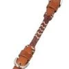 Buffalo Leather Curb Strap With Brown Rawhide Weave - Dark Oil -Garden And Farm Shop buffaloleather6818117 1