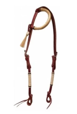 Buffalo Leather Rawhide One Ear Headstall - Latigo