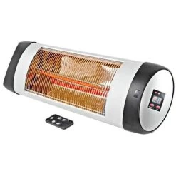 Comfort Zone Outdoor/Indoor Carbon Fiber Electric Patio Heater With Remote Control - Silver