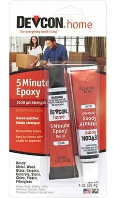 Devcon 5 Minute Fast Drying Epoxy - Clear, 1 Oz