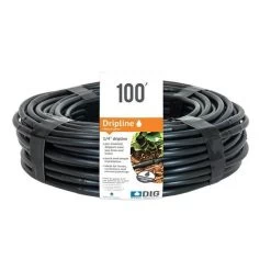 DIG 100 Ft 1/4 In Microline Dripline With Emitter Every 6 In - Black