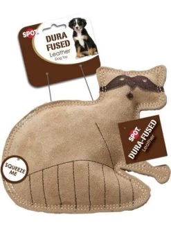 Ethical Pet Dura Fused Leather Raccoon Toy - Brown, S