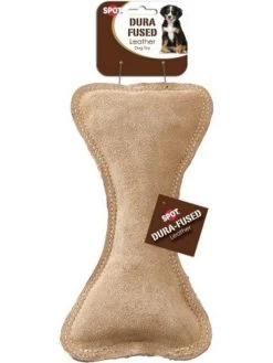 Ethical Pet Dura Fused Leather Bone Toy - Brown, 9 In