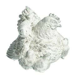 Evergreen 8.5 In Mama Chicken Garden Statuary - White