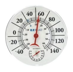EZ Read 8 In Dial Thermo Hygrometer - White
