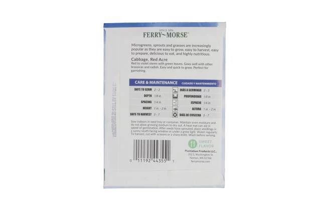 Ferry-Morse Microgreens, Red Acre Cabbage Seed Packet 4 Ferry-Morse Microgreens, Red Acre Cabbage Seed Packet - Image 2