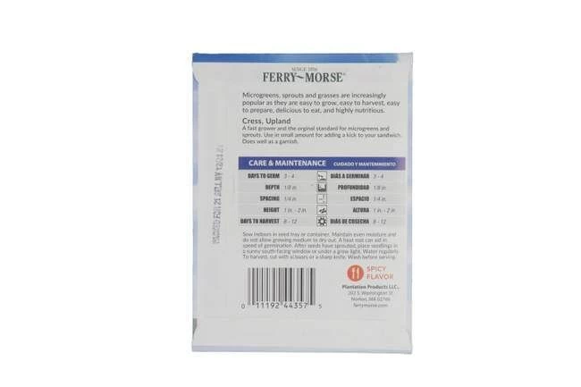 Ferry-Morse Microgreens, Upland Cress Seed Packet 4 Ferry-Morse Microgreens, Upland Cress Seed Packet - Image 2