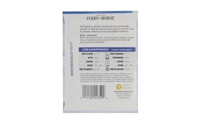 Ferry-Morse Microgreens, Lacinato Kale Seed Packet 4 Ferry-Morse Microgreens, Lacinato Kale Seed Packet - Image 2