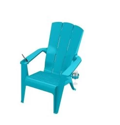 Gracious Living Deluxe Contour Adirondack Chair With Accessories - Teal