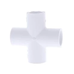 PVC Slip Cross - White, 3 In