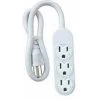Master Electrician Mini 3-Outlet Power Strip - White - 2 Ft