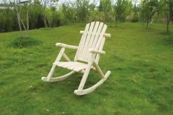 Backyard Expressions Natural Wooden Log Rocker