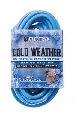 Electryx Blue Heavy Duty In/Out Extension Cord 12 Gauge - 25 Ft