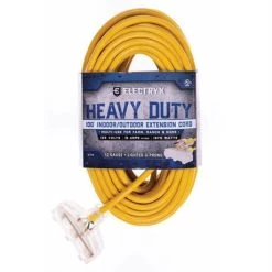 Electryx Yellow Heavy Duty 12 Gauge Indoor Outdoor Extension Cord - 100 Ft