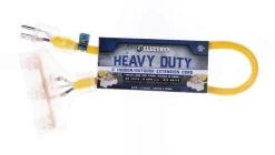 Electryx Yellow Heavy Duty In/Out 3 Plug Extension Cord 12 Gauge - 2 Ft
