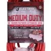 Electryx Red Medium Duty In/Out 3 Plug Extension Cord 14 Gauge - 50 Ft -Garden And Farm Shop midstatesdirect1374120 1