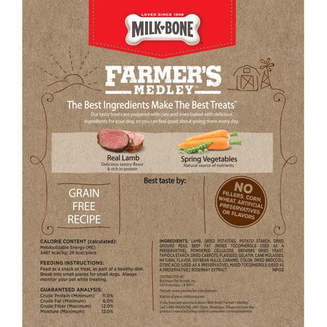Milk-Bone 12 Oz Farmer's Medley Grain Free Dog Biscuits- Lamb & Vegetable 4 Milk-Bone 12 Oz Farmer's Medley Grain Free Dog Biscuits- Lamb & Vegetable - Image 2