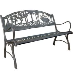 Painted Sky Designs Cast-Iron Elk Bench