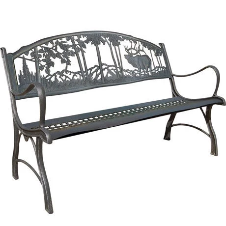 Painted Sky Designs Cast-Iron Elk Bench 3 Painted Sky Designs Cast-Iron Elk Bench