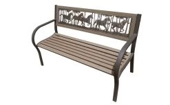 Painted Sky Designs Running Horses 2-Tone Tube Steel Bench - 50 In X 32 In X 19 In