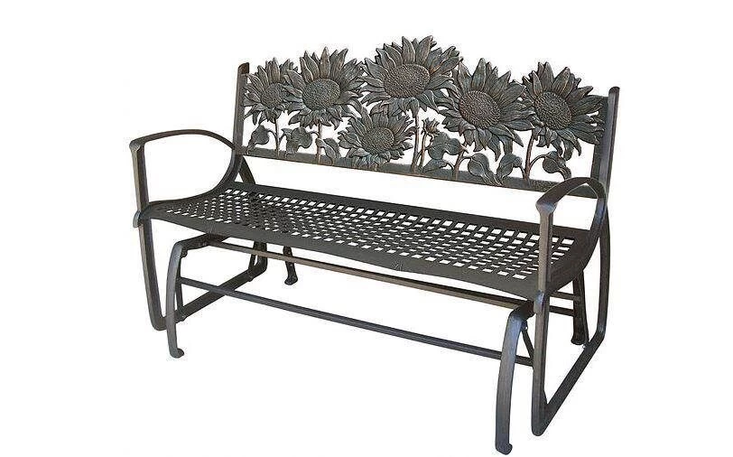Painted Sky Designs Sunflower Glider Bench - 51 In X 36 In X 27 In 3 Painted Sky Designs Sunflower Glider Bench - 51 In X 36 In X 27 In