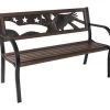 Painted Sky Designs 2-Tone Tube Steel Eagle Bench - Black