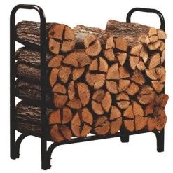 Panacea 4 Ft Deluxe Outdoor Log Rack - Black