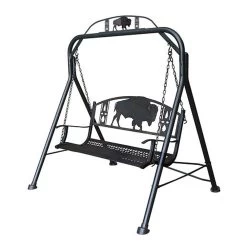 Painted Sky Designs Bison Cast Iron Swing - 63 In X 66 In X 50 In