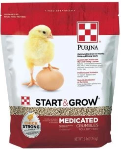 Purina 5 Lb Bag Medicated Start & Grow Crumbles Poultry Feed