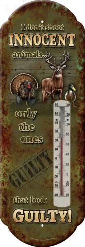 River's Edge Innocent Animals Tin Thermometer