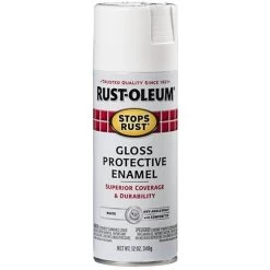Rust-Oleum Stops Rust Gloss Spray Enamel - White, 12 Oz