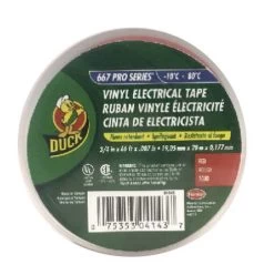 Duck Vinyl Electrical Tape-3/4" X 66', Red