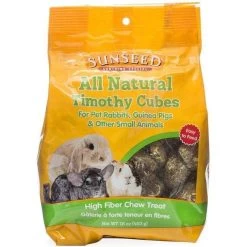 Sunseed All Natural High Fiber Chew Timothy Cube Treats For Small Animals - 16 Oz