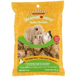Sunseed Animalovens Oven Baked Apple Strudel Treats For Rabbits, Guinea Pigs, Rats And Hampsters - 4 Oz