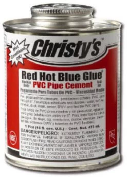 Christy's 16 Oz Blue Glue PVC Cement - Red Hot