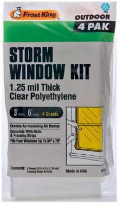 Frost King Outdoor Storm Window Kit, 4-Pack
