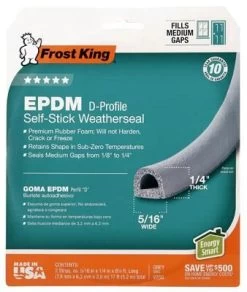 Frost King Rubber Weatherseal Tape - 5/16X1/4 In X 17 Ft