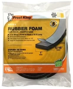 Frost King Rubber Foam Weatherseal Tape - 1X5/16 In X 10 Ft