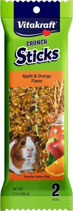 Vitakraft Crunch Sticks For Guinea Pigs - Apple & Orange, 3.5 Oz