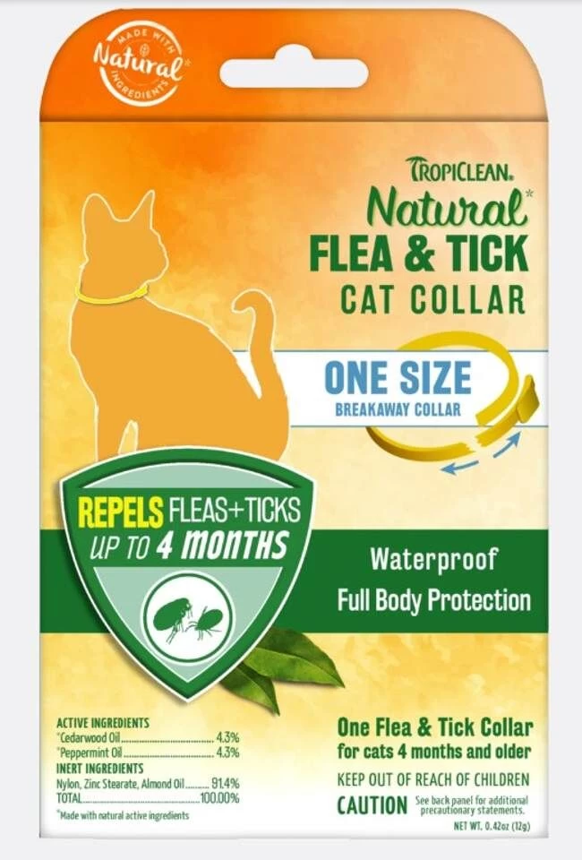 Tropiclean Natural Waterproof One Size Flea & Tick Collar For Cats 3 Tropiclean Natural Waterproof One Size Flea & Tick Collar For Cats