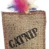 Ethical Pet Jute & Feather Catnip Sack - Brown