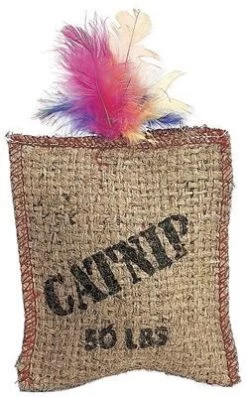 Ethical Pet Jute & Feather Catnip Sack - Brown